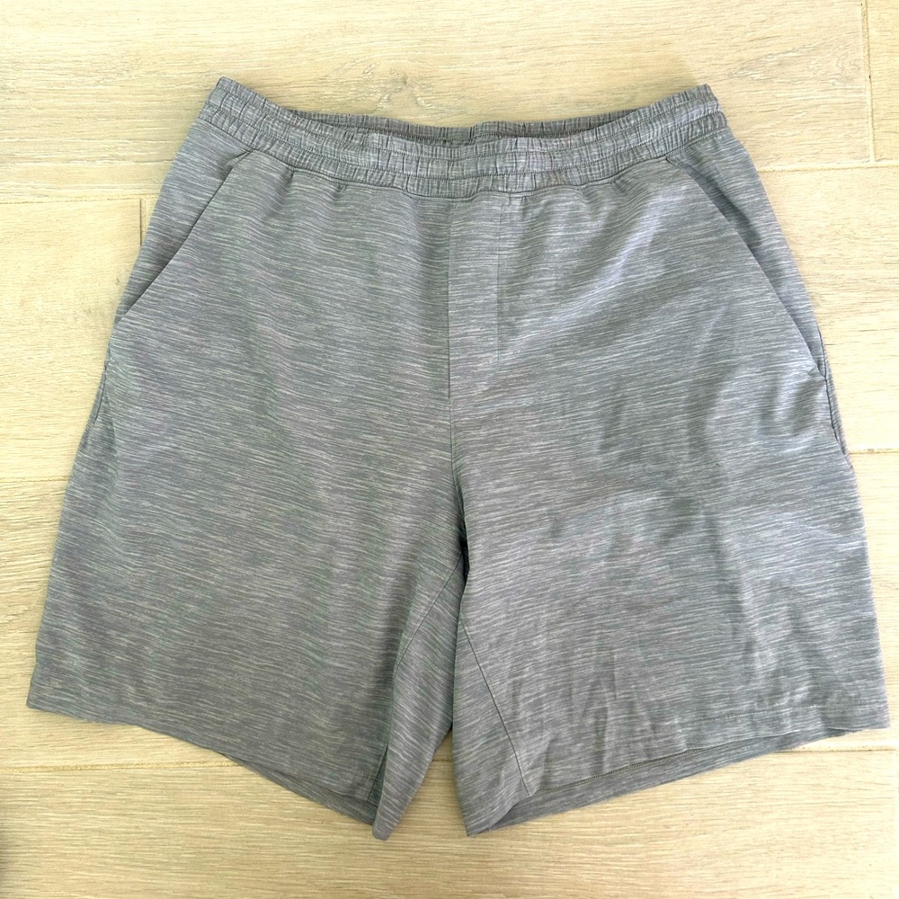 EUC Men’s Lululemon gray shorts with pockets and biker shorts. Size XL, no tags.